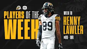 Tiger-Cats' Kenny Lawler Named to Week 18 CFL Players of the Week