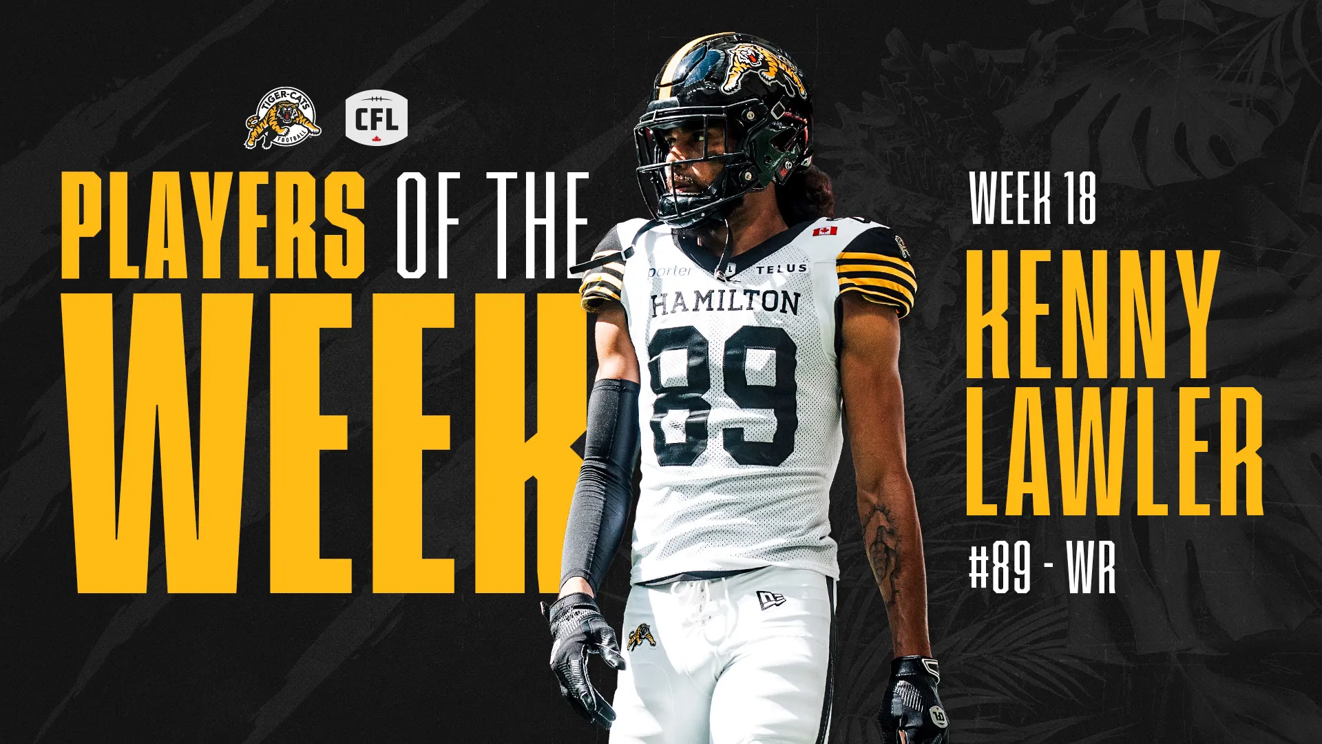 Tiger-Cats' Kenny Lawler Named to Week 18 CFL Players of the Week