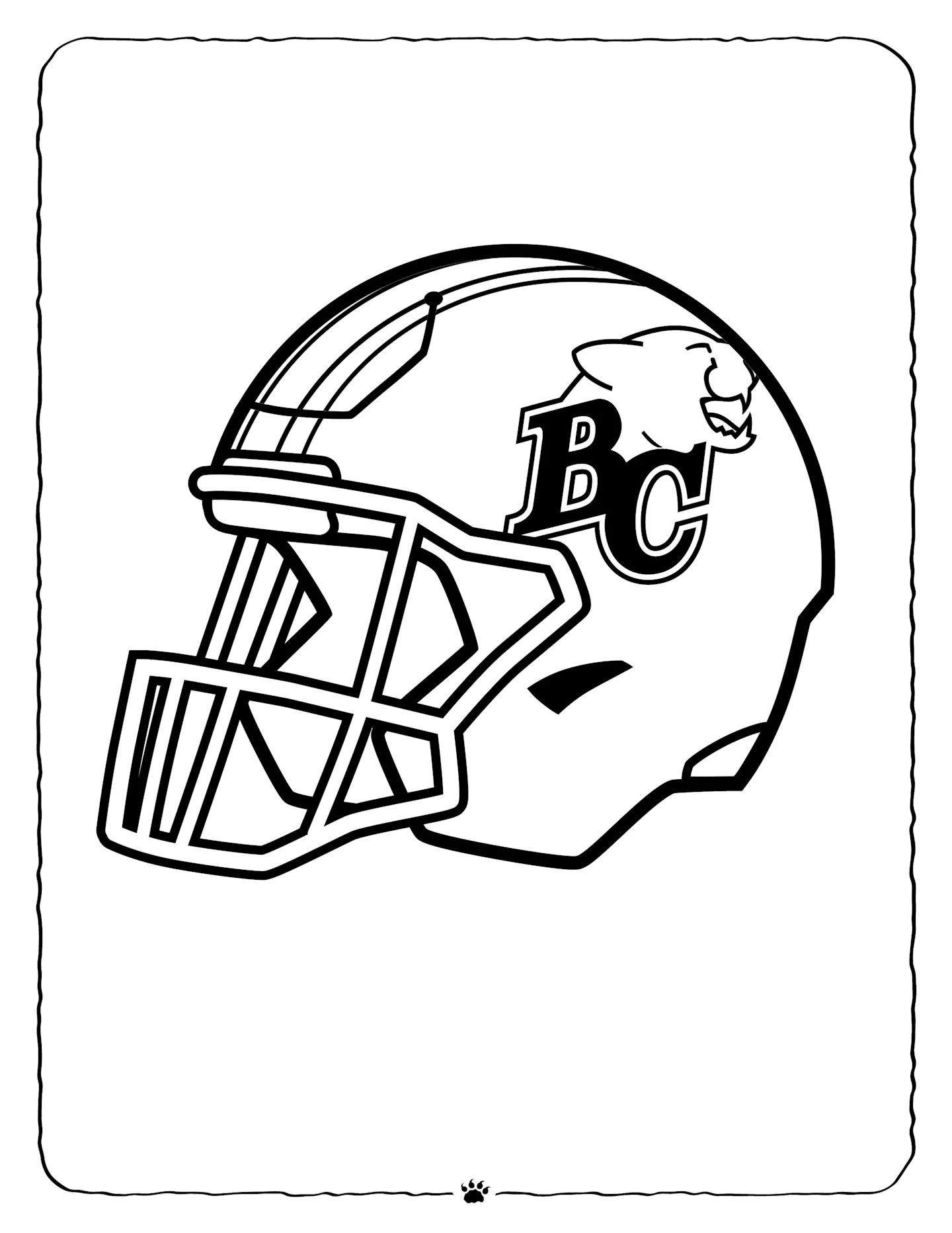 BC Lions Colouring Sheet - Helmet 1