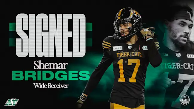 Riders Sign East Division’s 2024 Most Outstanding Rookie Shemar Bridges