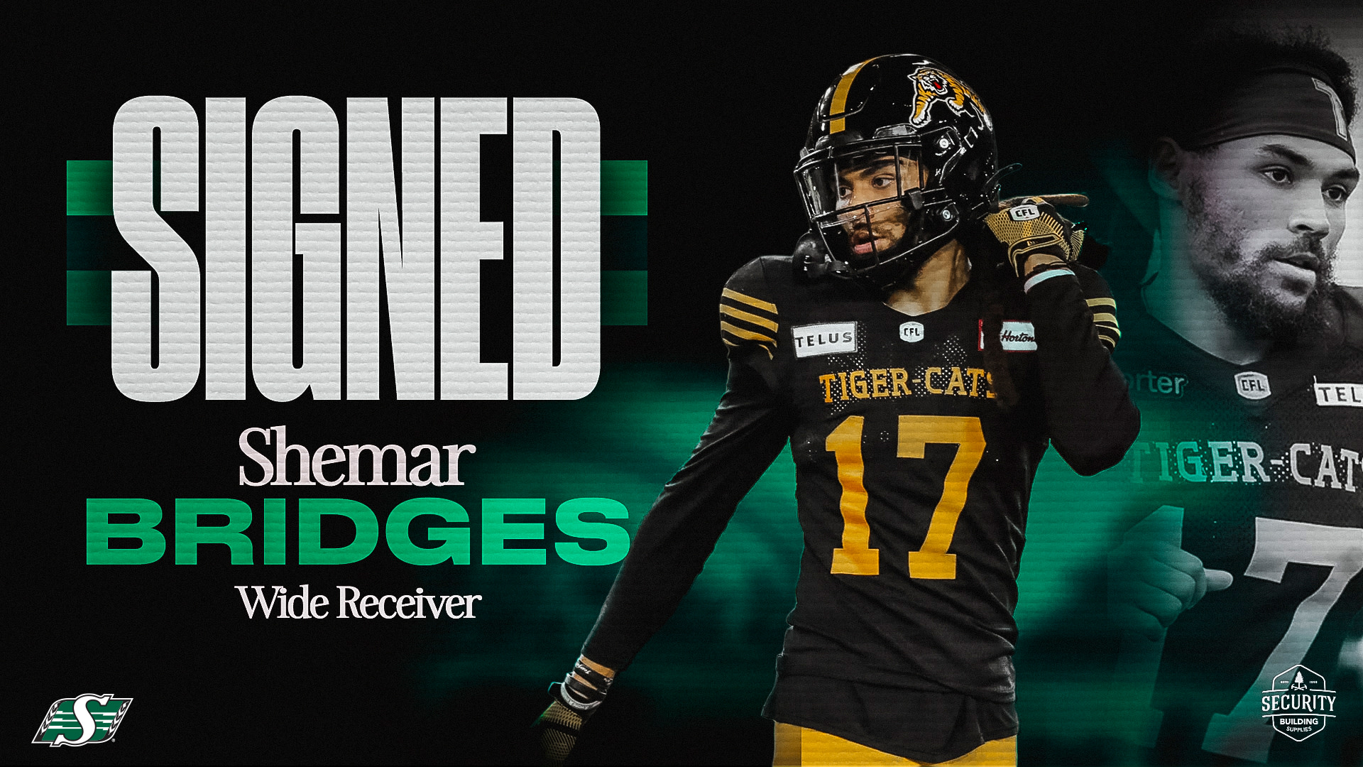 Riders Sign East Division’s 2024 Most Outstanding Rookie Shemar Bridges