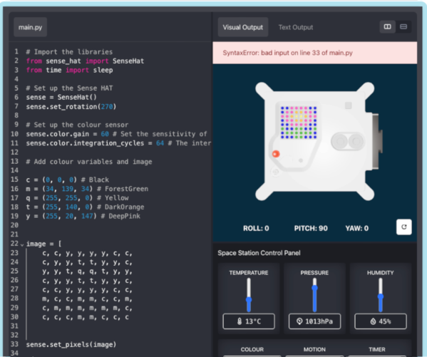 Screen grab of MZ starter project code error