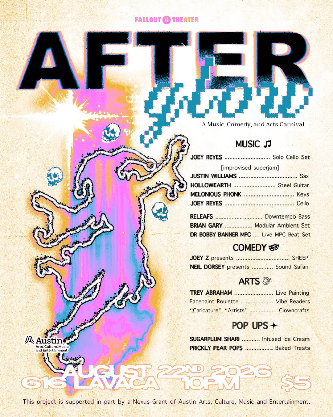 Fallout Theater presents Afterglow on August 22, 2026.