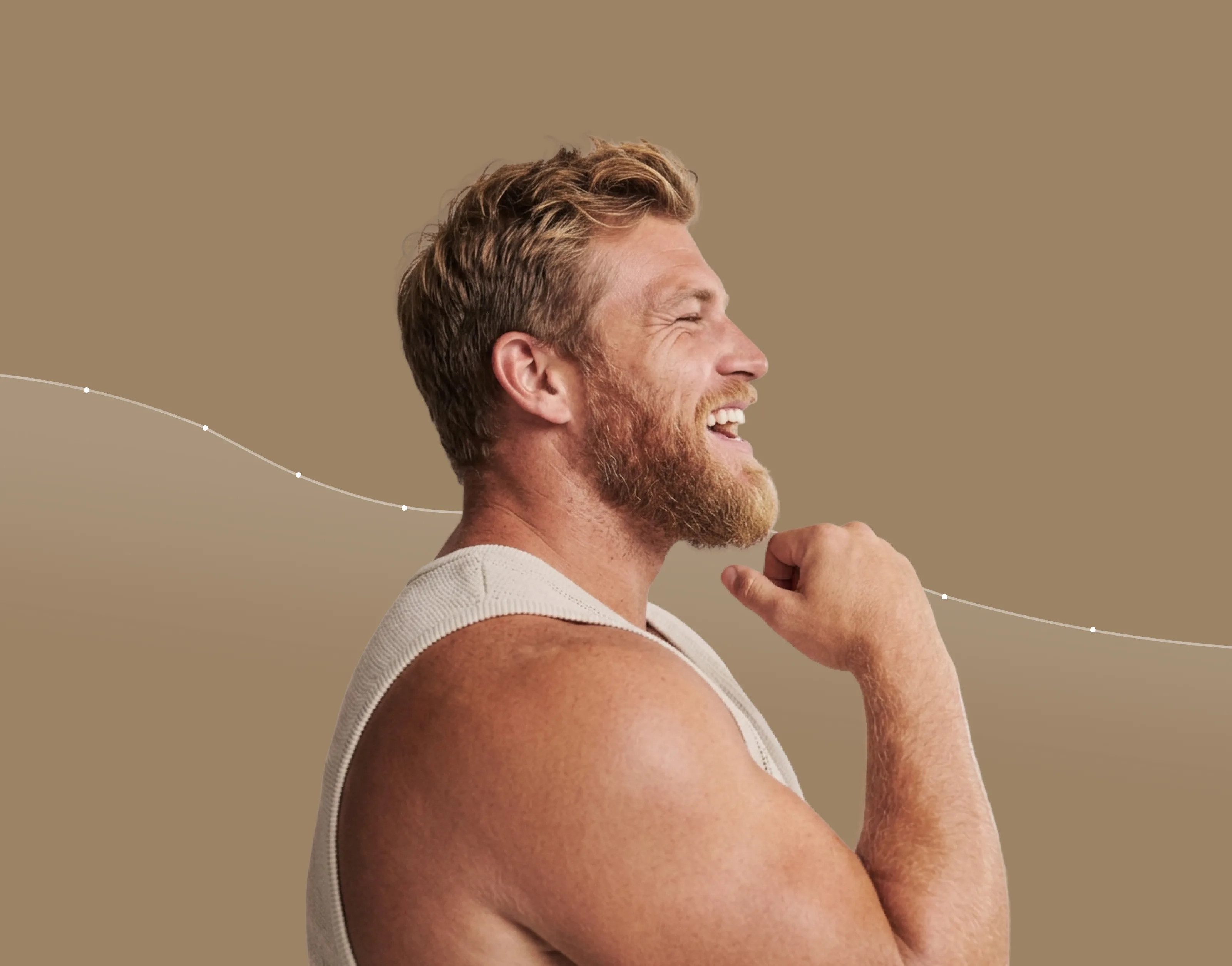 Hims cover photo with man flexing biceps