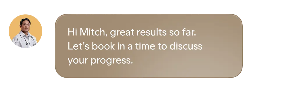 Care team chat bubble with a message