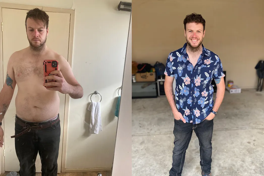 Before and after image of Hims weight loss patient Kevin