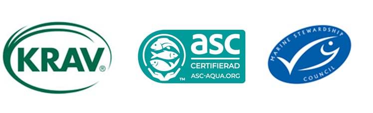 Märkning för fisk: KRAV, ASC och MSC