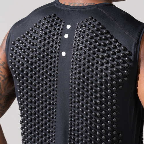 OMORPHO M G-Top Black weighted workout top - back logo detail