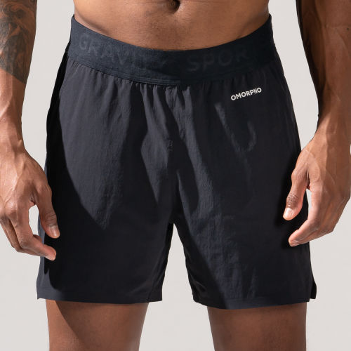 Close-up Front view of Male wearing Omorpho black O Short