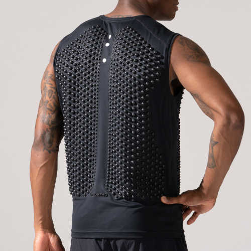 OMORPHO M G-Top SL Black sleeveless weighted workout top - back view