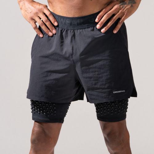 M G-Short Black - new logo - front hands on hips