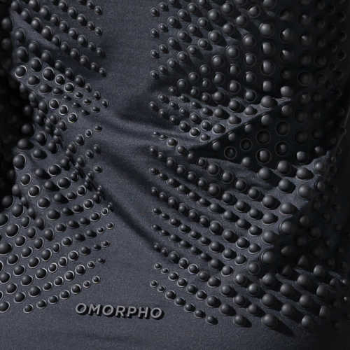 Close-up view of Female wearing Omorpho black G Top Long Sleeve