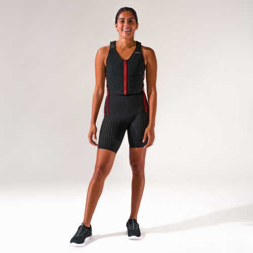 OMORPHO W G-Vest Sport light weight vest for women -  full body view with G-Biker