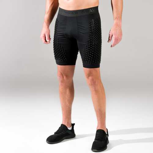 OMORPHO M G-Base Black weighted shorts - front legs view