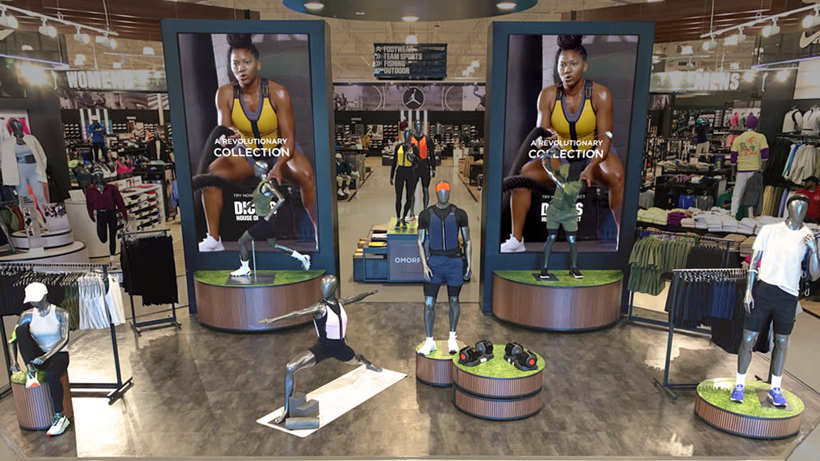 OMORPHO products on display at Dick's Sporting Goods