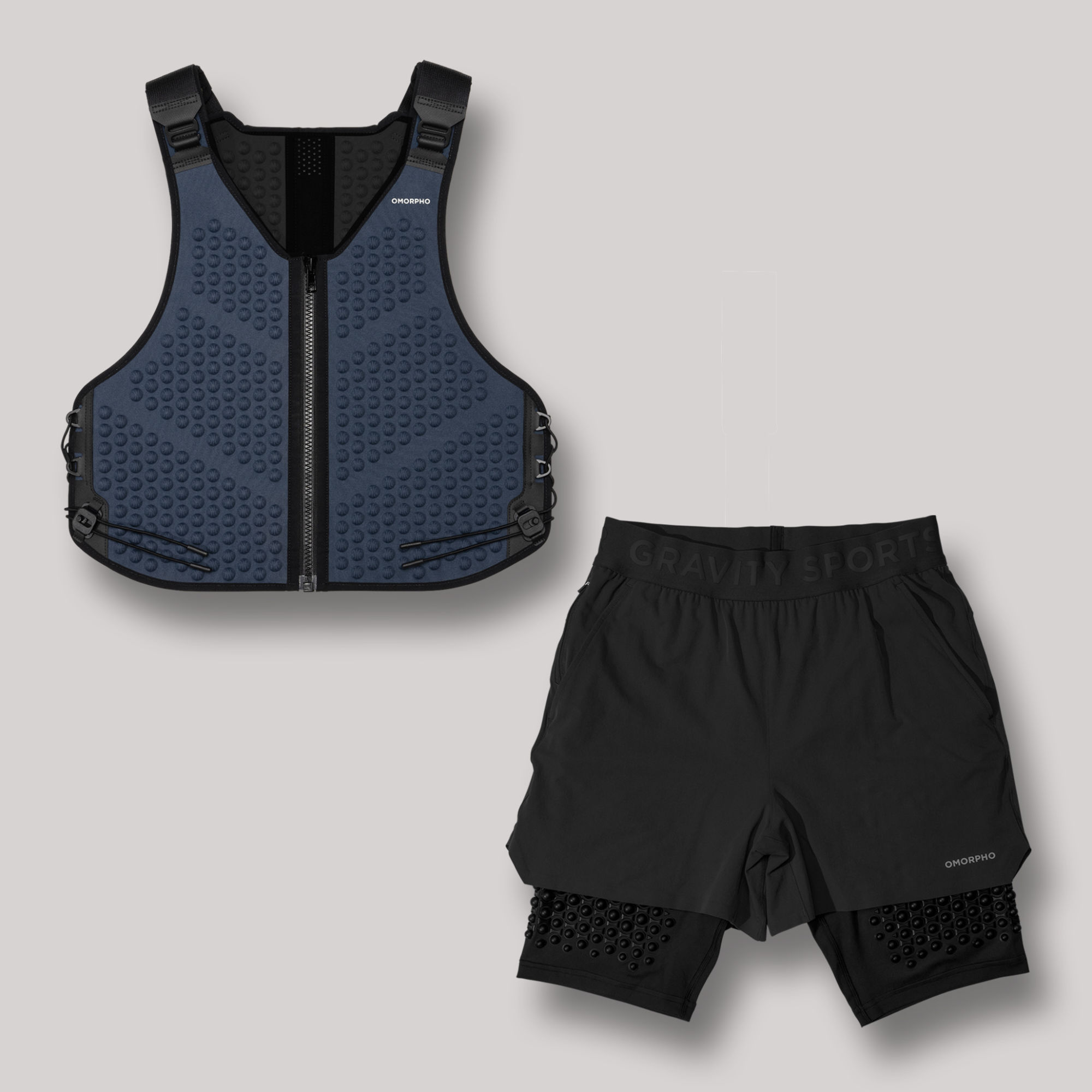 Laydown - M Strength - G-Vest Ocean and G-Short Black, weighted vest and shorts