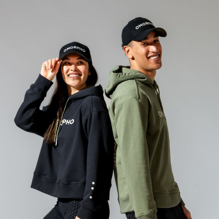 OMORPHO M/W Lifestyle Cap baseball hat - two people smiling