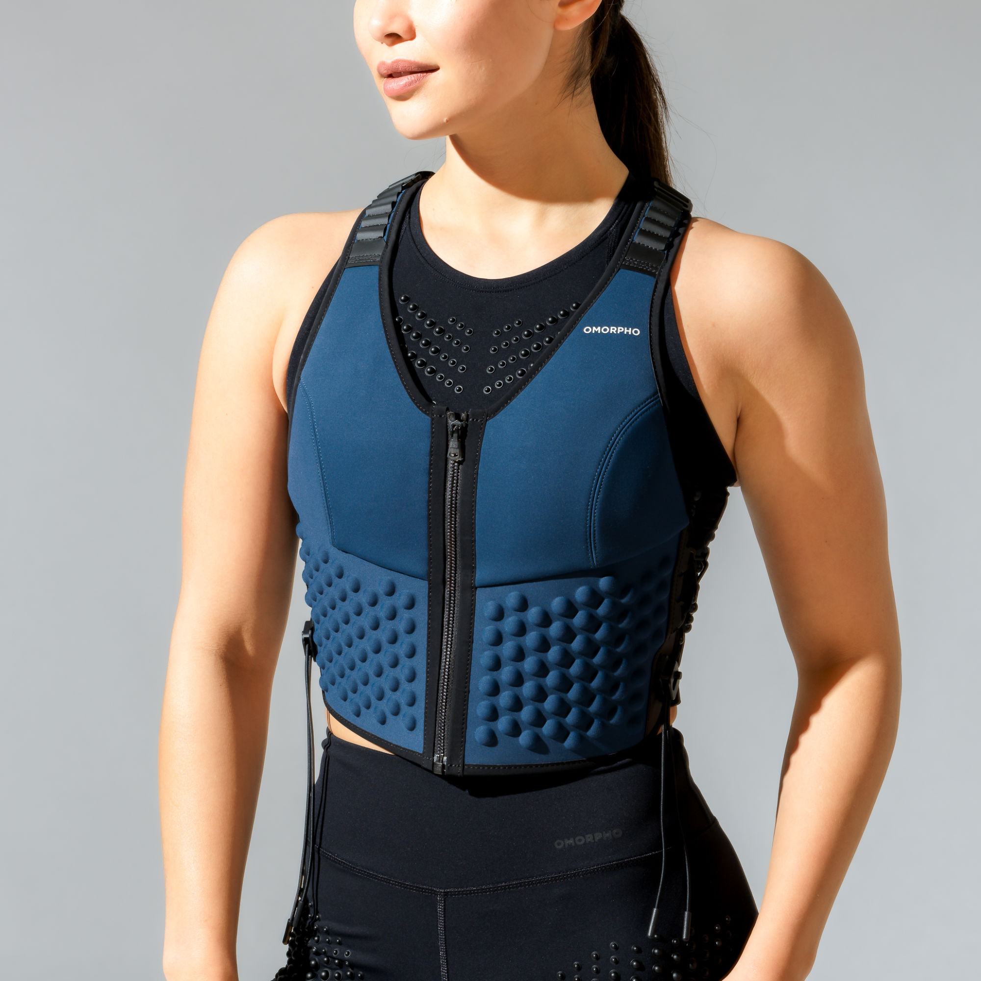 OMORPHO W G-Vest ocean weighted vest for women - front torso view
