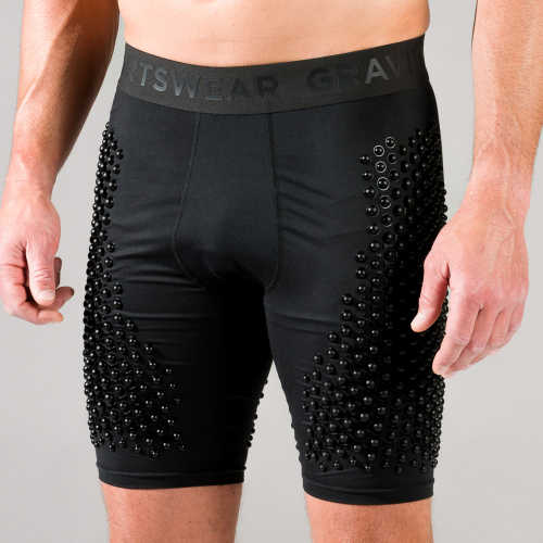 OMORPHO M G-Base Black weighted base shorts - front detail view
