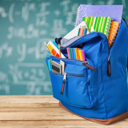 Overstuffed cluttered backpack