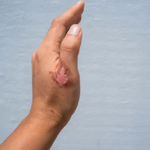 Burn on hand, burns can be treated with honey topically.