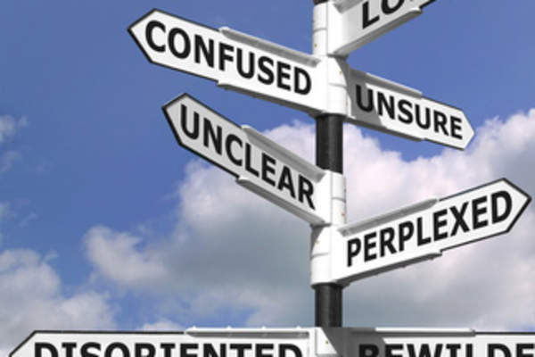 混乱概念标志。