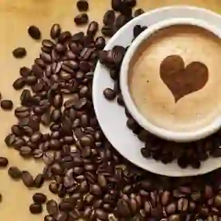 heart in coffee