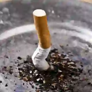 cigarette butt in ashtray