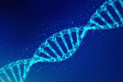 双螺旋DNA链，遗传学的概念。