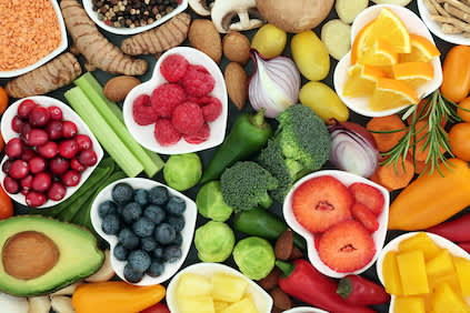 健康的水果和蔬菜。