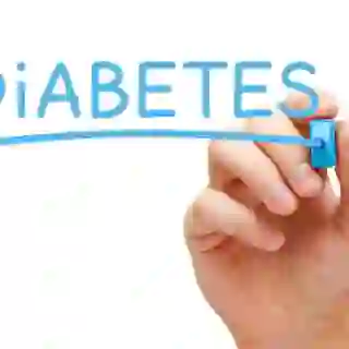 Diabetes written on smartboard.