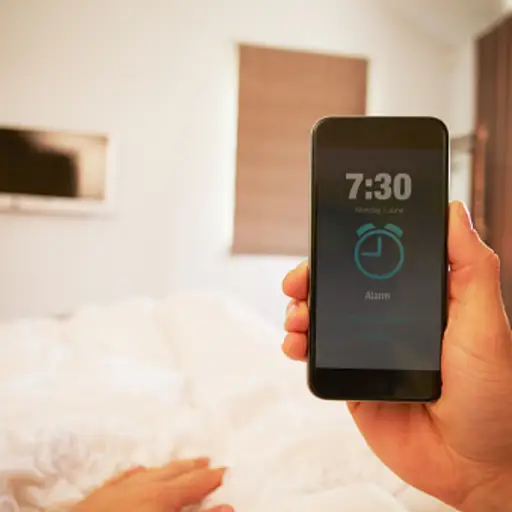 Phone alarm, rising at same time every day.