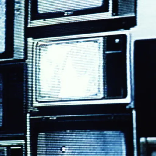 Stack of old staticy tv's.