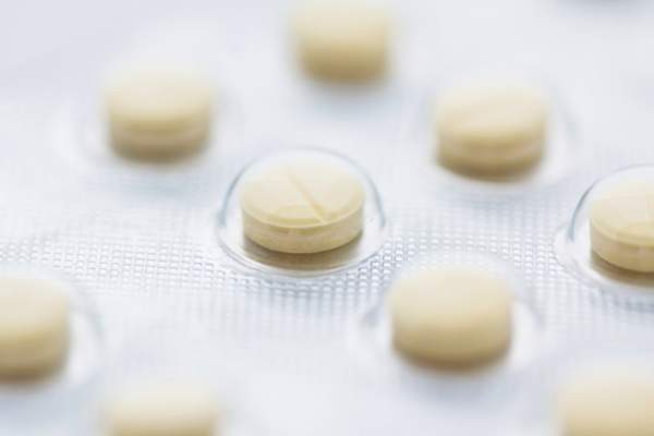 Folic acid pills in blister pack