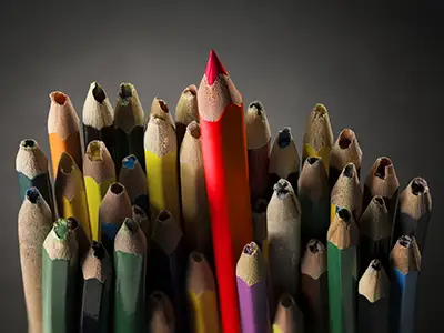打破概率的概念，彩色铅笔。