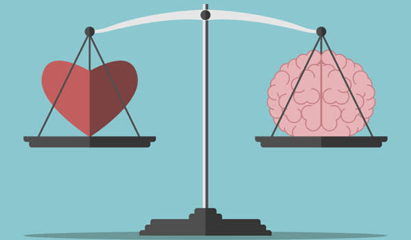 心脏和大脑平衡插图。