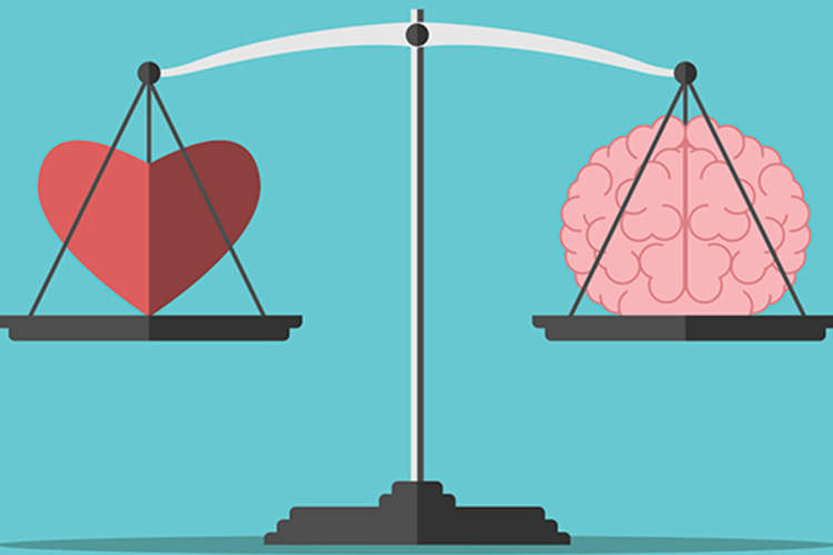 心脏和大脑平衡插图。