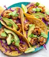 Chili Shrimp Tacos With Avocado-Tomatillo Sauce
