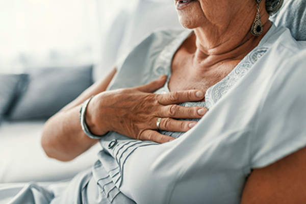 Woman with chest pain.