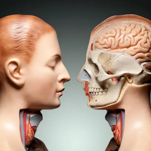 人头和颈部解剖模型。