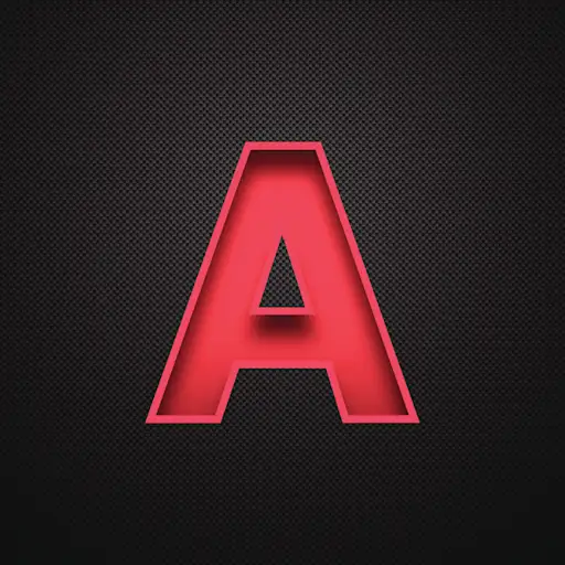 字母A设计-碳纤维背景上的红色字母