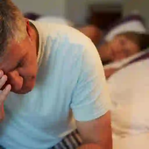Older man with insomnia.
