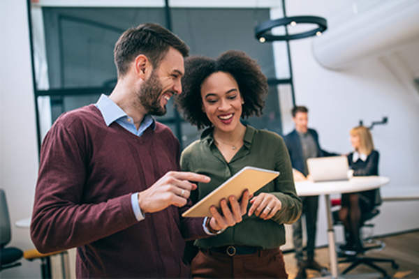 Happy and creative at work.