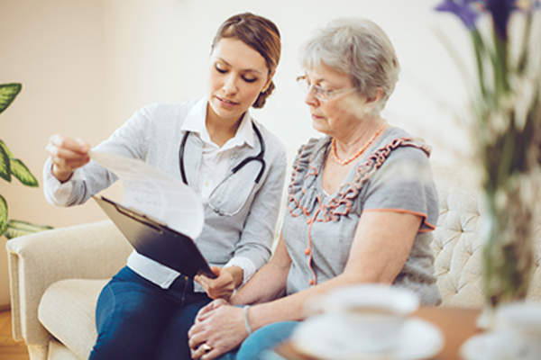 护士说给患者。