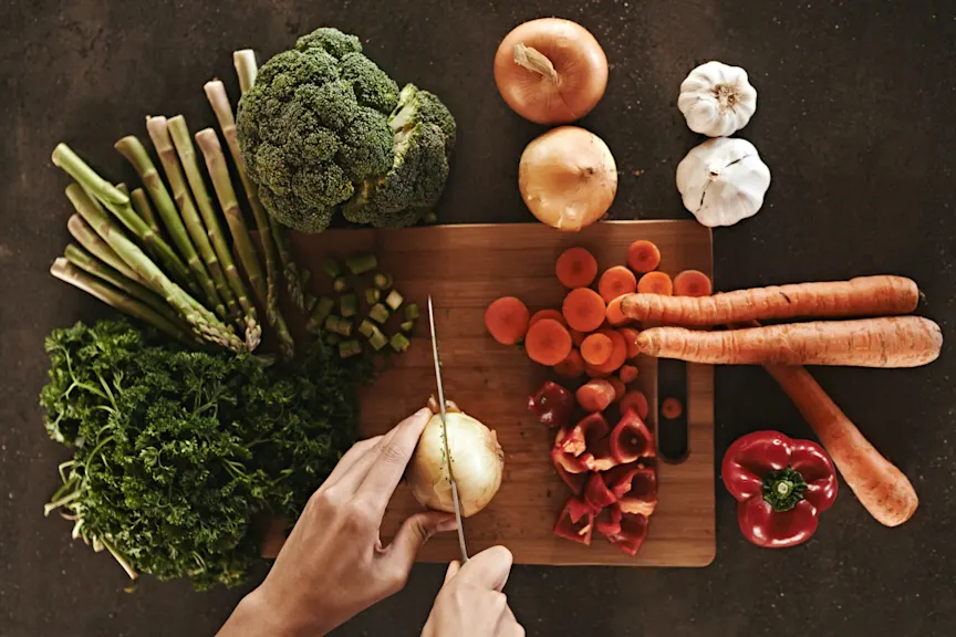 cutting vegetables