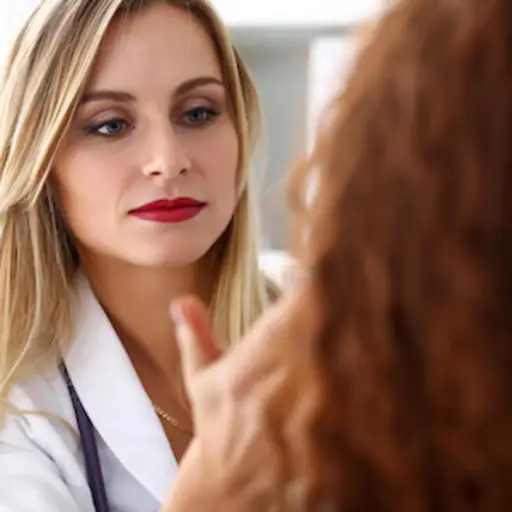 Doctor examining patient.