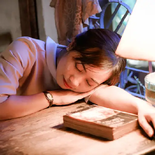 woman sleeping on desk