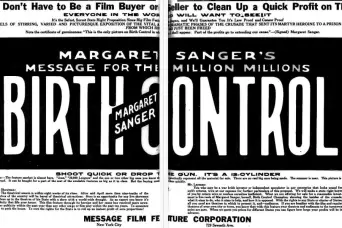玛格丽特·桑格的美国纪录片《计划生育》(1917)的两页广告