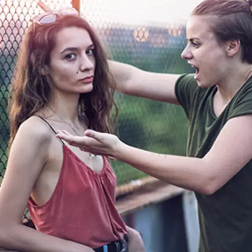 Woman yelling at her girlfriend.