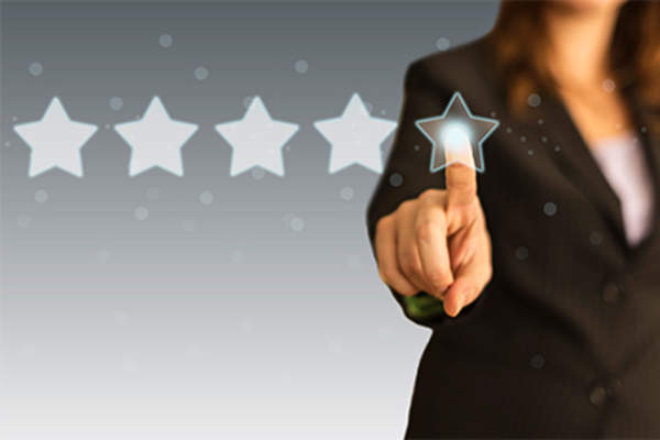 Woman selecting her work goals.